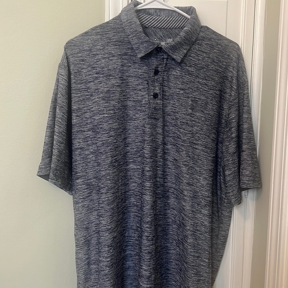 Under Armour heatgear bluish gray polo